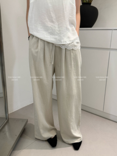 气质百搭高腰显瘦直筒阔腿裤 1631春夏新款 韩版 时尚 女潮 简约休闲裤
