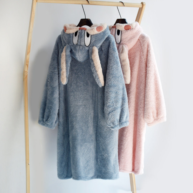卡通珠家美绪睡袍女冬季珊瑚绒法兰绒保暖连帽浴袍睡裙家居服外穿,女士内衣/男士内衣/家居服,睡袍/浴袍,淘宝优惠券,粉丝福利购,淘宝优惠卷