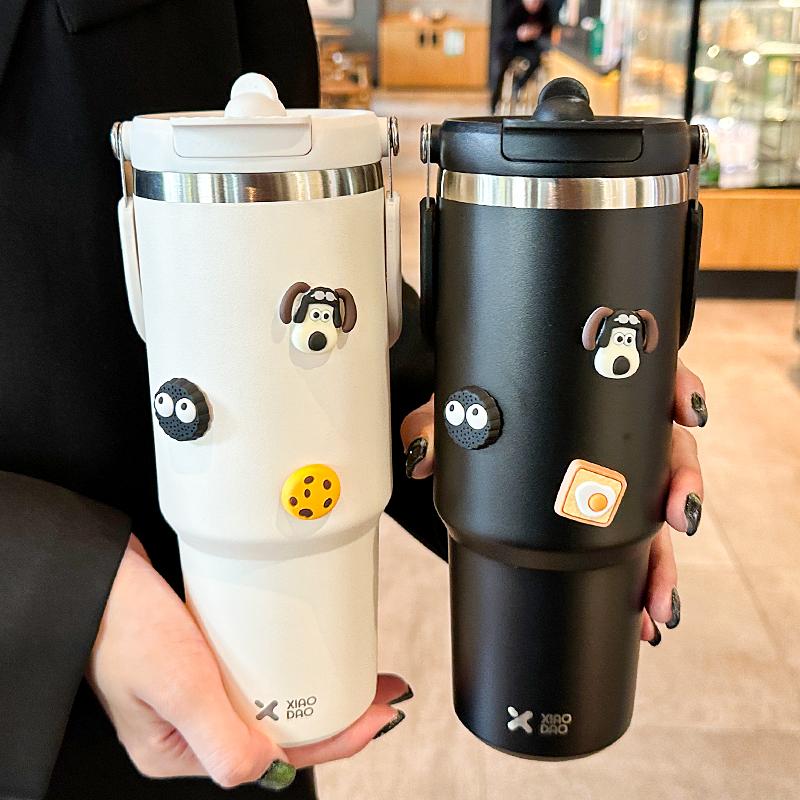 简约咖啡保温杯双饮保冷车载