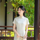 改良连衣裙修身 苏爱 夏季 未叙新中式 日常可穿 白色旗袍女2025新款