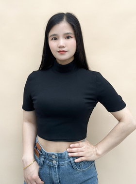 Y942春夏秋季新款薄款细罗纹棉中领高领假领短袖假领套头假衣领