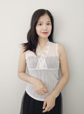 假领子汉服古代内衬竖纹蕾丝交叉