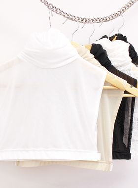 Y628春秋季蕾丝堆领网纱加宽高领假领子女打底假领围脖套头假衣领