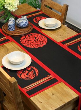 纯棉中式风喜庆茶几布