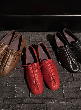 小众设计 Simcoe羊皮真皮系带单鞋女中跟粗跟休闲气质女鞋新款春