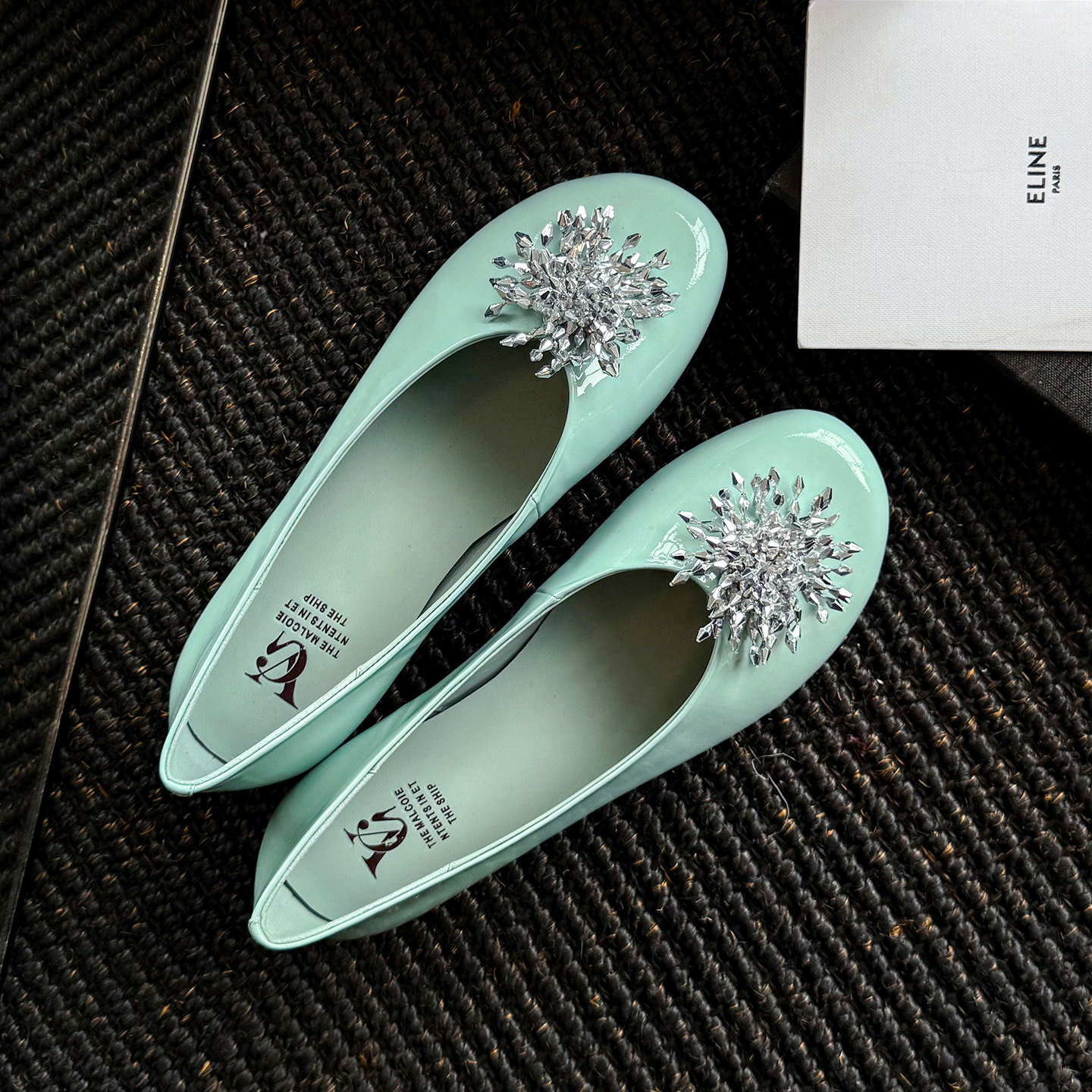 精美水钻 Literary真皮牛皮一脚蹬浅口单鞋女圆头平底百搭漆皮鞋,女鞋,浅口单鞋,淘宝优惠券,粉丝福利购,淘宝优惠卷