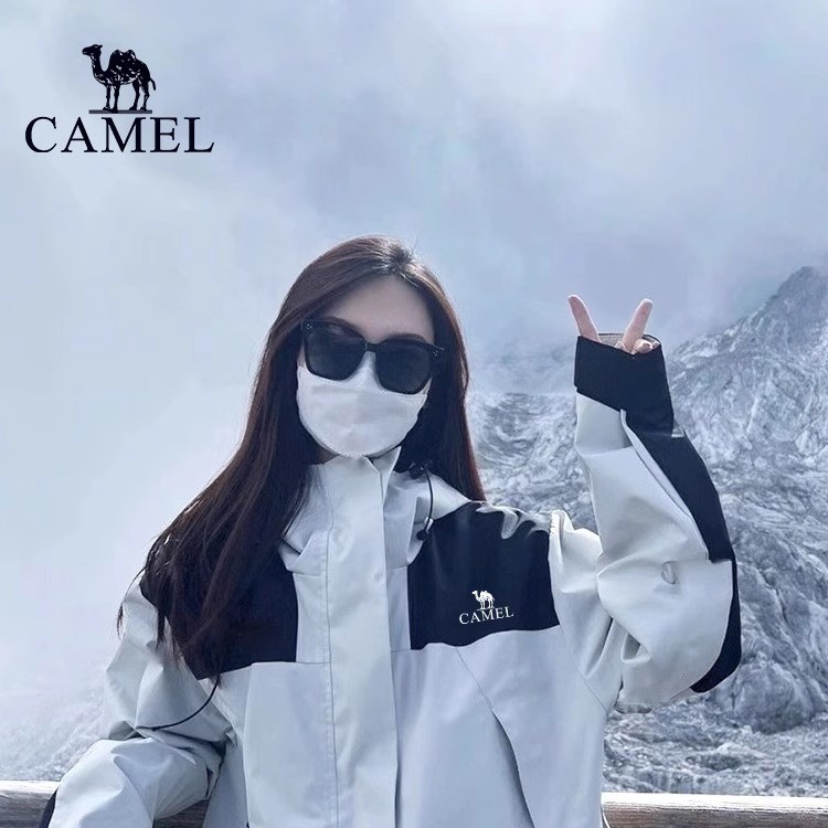 骆驼户外三合一冲锋衣男女同款防风防水可拆卸加绒保暖登山服外套