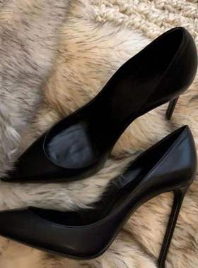 细跟高跟鞋女防滑不累脚通勤时尚单鞋职业黑色工作鞋