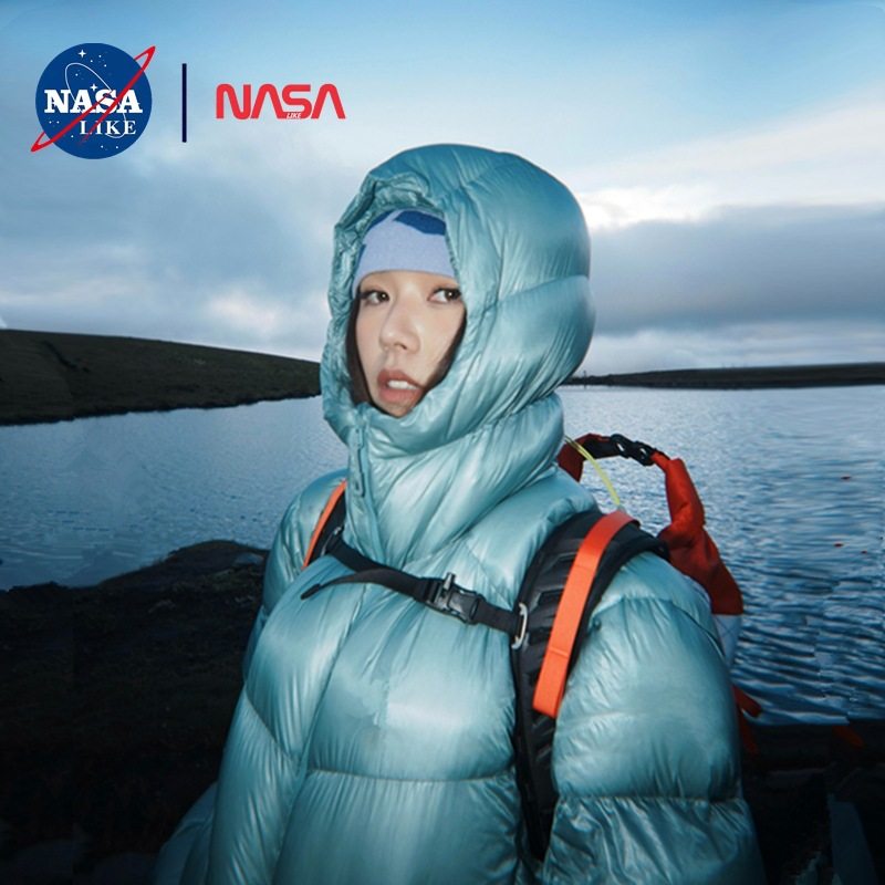 NASALIKE太阳石同款5000GT鹅绒服户外雪山石家天池蓝拒水羽绒服女