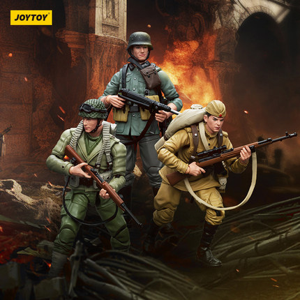 JOYTOY 暗源 1/18 3.75 军兵系列 德美苏国防军步兵陆军 可动兵人