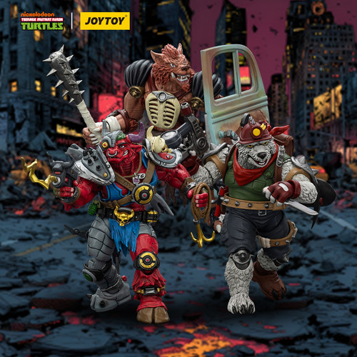 暗源 JOYTOY 1:18 3.75寸 TMNT 忍者神龟系列 红牛狼人钻地鼠预售