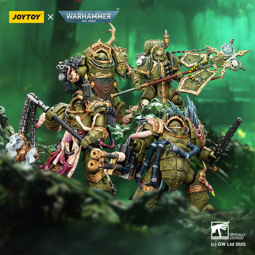JOYTOY 暗源 1/18 战锤40K 死亡守卫 腐毒领主终结者瘟疫战士旗手