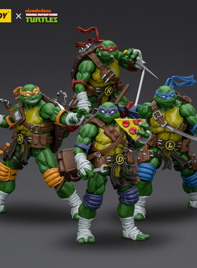 暗源 TOYJOY 1:18 3.75寸 TMNT 忍者神龟系列 主角四龟 可动模型
