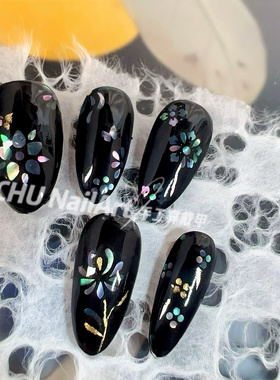 CHU NailArt 新中式非遗文化大漆器螺钿镶嵌纯手工定制穿戴甲