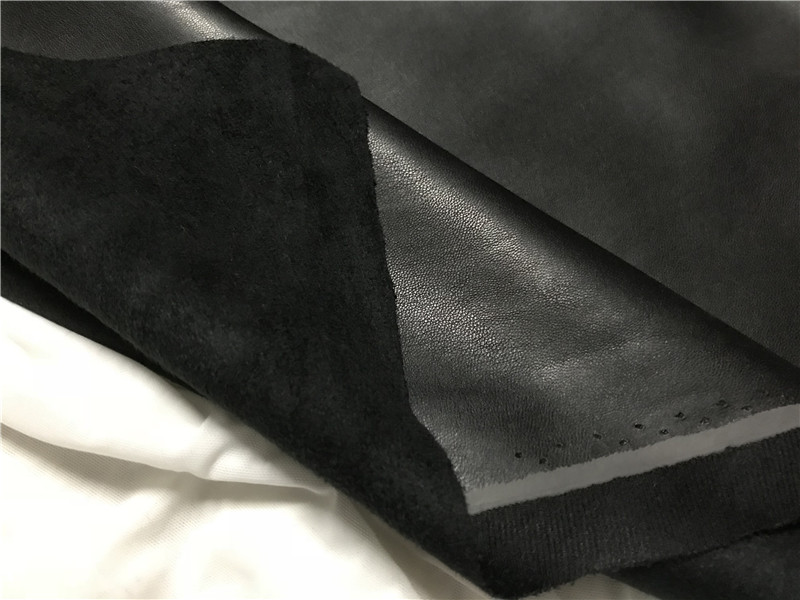 进口黑色仿真服装皮革布料