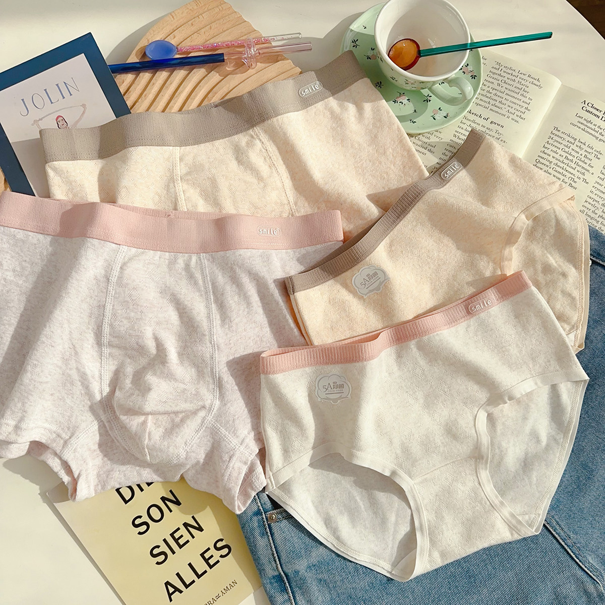 糯叽叽~5A婴儿棉抑菌抗菌内裤全棉中腰大码透气一男一女情侣内裤,女士内衣/男士内衣/家居服,男平角内裤,淘宝优惠券,粉丝福利购,淘宝优惠卷