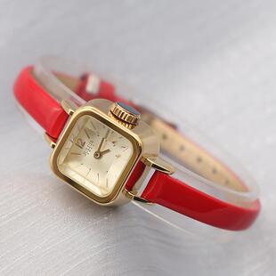 聚利时轻奢小众小方糖手表女静音纤细皮带防水通勤腕表学生石英表