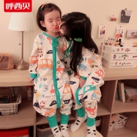 呼西贝分腿睡袋 春夏款单层纯棉薄防踢被 宝宝分脚式大婴儿童睡袋