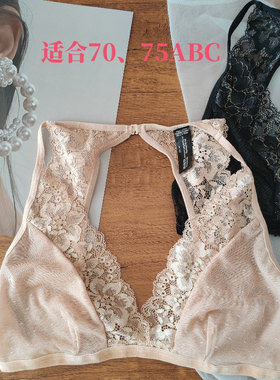 法式美背9.9包邮~ABC全蕾丝柔软无钢圈女内衣性感轻薄透气文胸