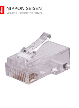 日本nippon 正品cat5e超五类rj45优质网络跳线水晶头镀金50U