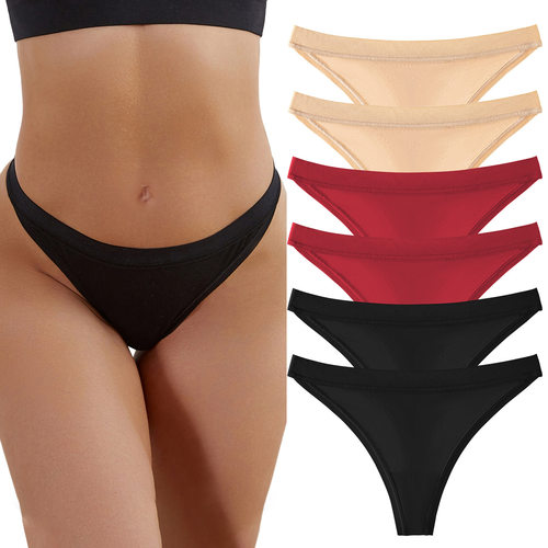 6条装外贸丁字裤低腰性感女生内裤大码女士三角裤cotton panties