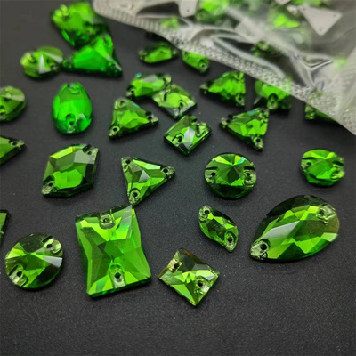 深绿钻石水晶玻璃体操服舞服贴钻