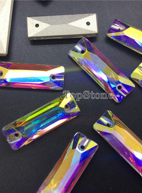 水晶长条手缝玻璃手缝白色AB彩