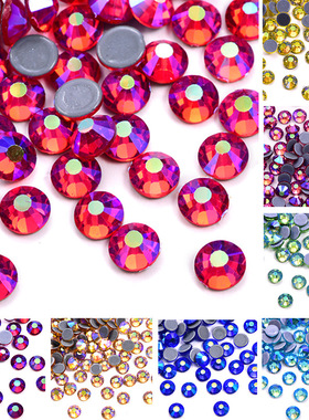 4mm奥钻爆闪炫彩AB烫钻胶底幻彩钻拉丁舞服美甲钻衣服装饰钻SS16