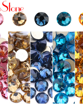 1440颗5mm施华彩色16切面圆形平底钻精品玻璃水晶高端贴钻SS20
