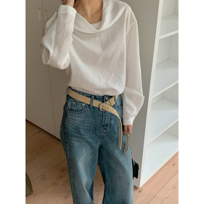 冷感气质【TE】荡领两穿简约松弛天丝小衫(SENIOR)  S3978#  SYYY