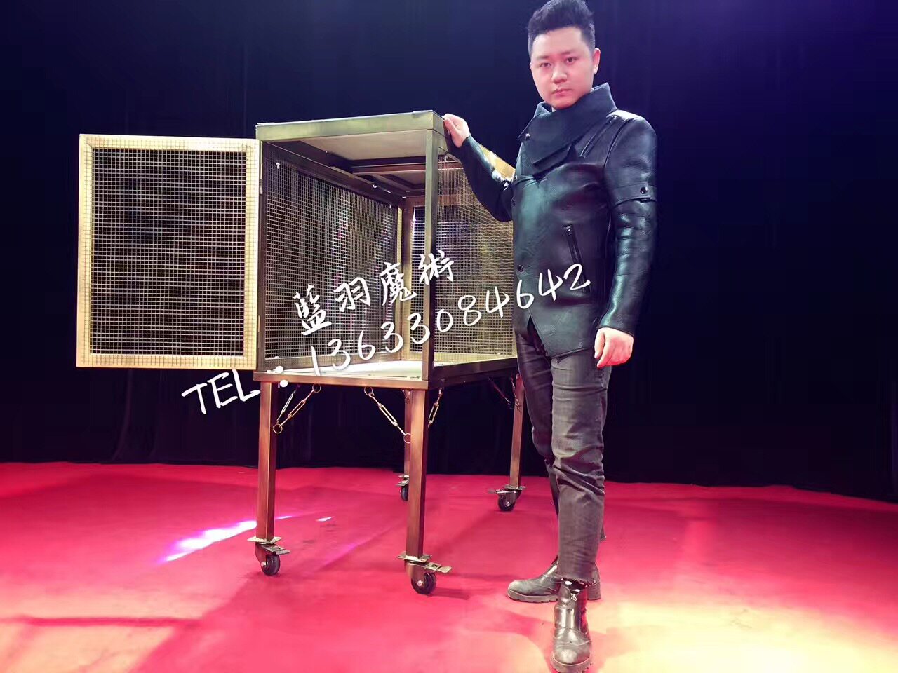 大型魔术道具 火笼出人快速变人两用快速换人箱 舞台魔术蓝羽188