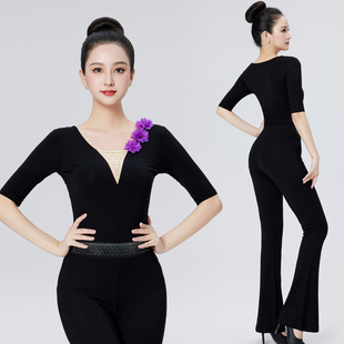 高端黑色形体训练服装女2025年秋冬仪态礼仪高级感专业导师形体