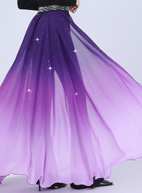 高端形体服腰封训练服舞蹈走秀礼仪渐变腰纱女星辰步态飘逸导师服