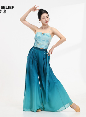 舞蹈上衣古典舞吊带练功服女中国风舞蹈服装新中式印花打底内搭