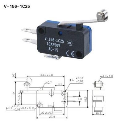 微动开关 行程限位开关V-15/151/152/153/154/155/156/1B5-1C25