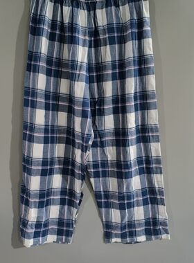 休闲格子款七分裤休闲家居服薄款