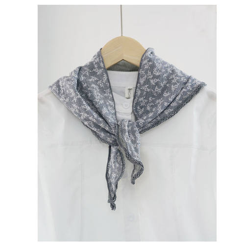 春夏季棉麻透气三角巾女士碎花