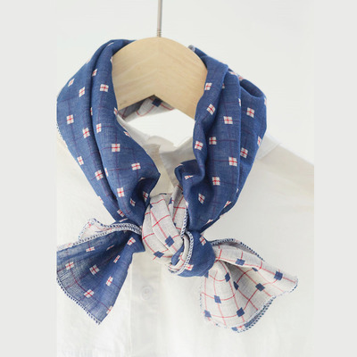 春夏双面印花日系亲子短款小围巾