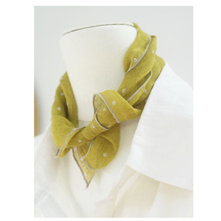 韩版简约亚麻姜黄波点细长条护颈小领巾文艺百搭小丝巾发带头巾女