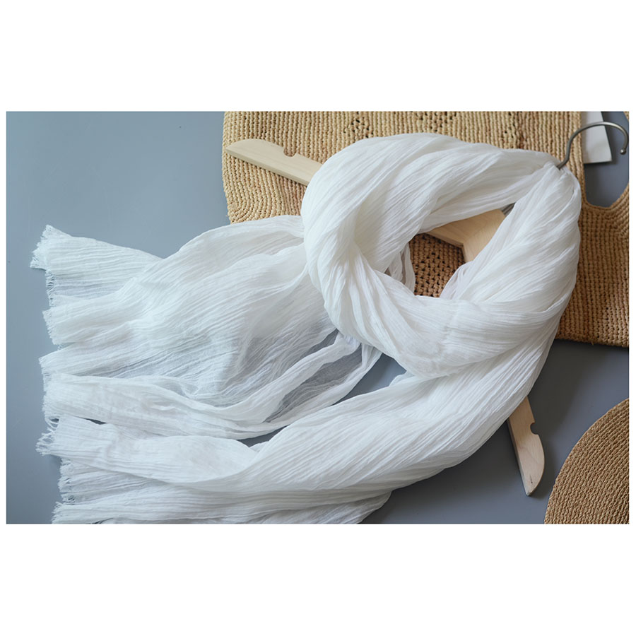 白色披肩纯棉全棉空调纱巾