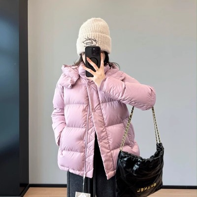 Lu家五格系列~三防新标鹅绒连帽收腰羽绒服保暖外套女冬季G102210