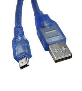 USBA公转T型 USB转T型线 USB转5P线 usb数据线 蓝色 30公分左右