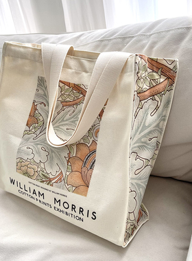 威廉莫里斯艺术画帆布包单肩包大托特包男女学生书包大容量购物袋