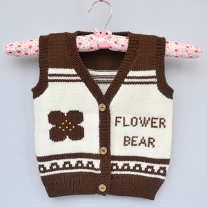 新款手工编织童装 男宝宝套头毛衣背心 男童V领背心毛线衫 百搭款