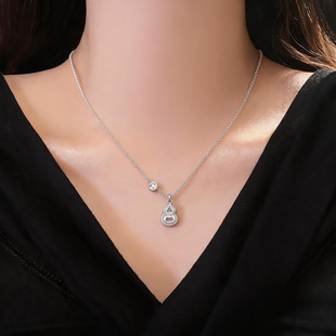 Zircon Square Pendant Necklace Elegant Women Jewelry