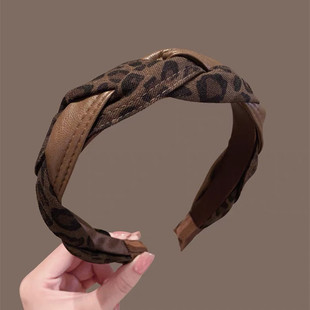 2025 Leopard Headband, Knit Wide Hair Band for Women