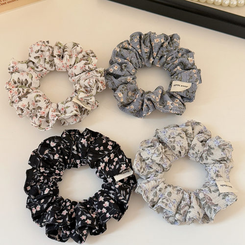 法式复古碎花扎马尾小肠发圈