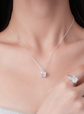 韩系简约超闪锆石小猫吊坠项链