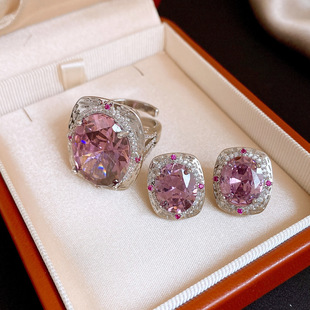 Purple Oval Studs, Zircon Vintage Minimalist Luxury Earrings