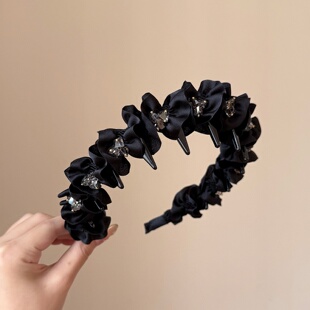 Black Wave Fabric Headband Chic Korean Style Accessory